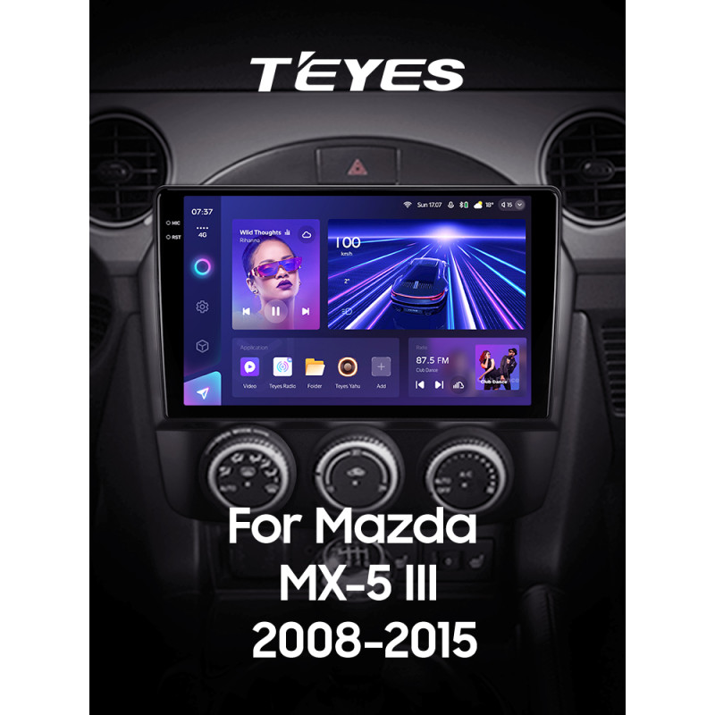 Android head unit Teyes CC3 6+128 Gb with 360° surround view° Mazda MX-5 III 3 NC 2008-2015 9" 2k