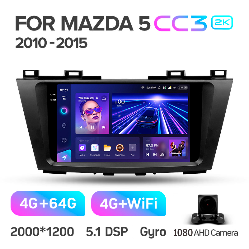 Android head unit Teyes CC3 4+64 Gb Mazda 5 3 CW 2010-2015 9" 2k