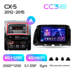 Android head unit Teyes CC3 6+128 Gb with 360° surround view° Mazda CX5 CX-5 CX 5 1 KE 2012-2015 (A) 9" 2k