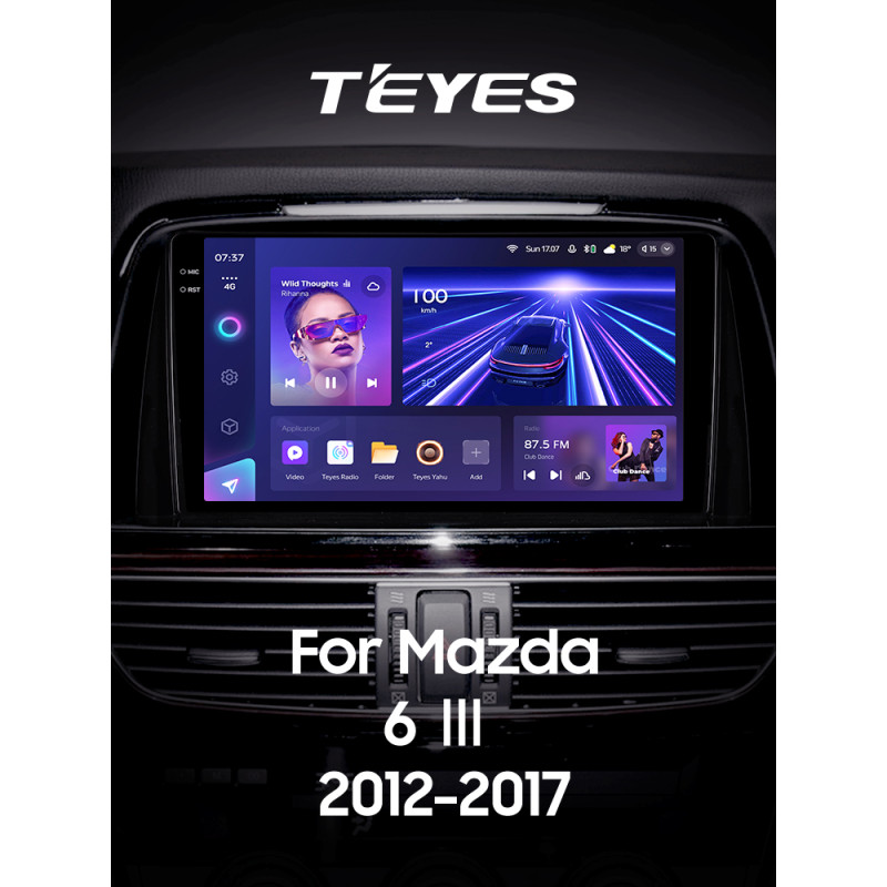 Štátní magnetofon Teyes CC3 4+32 GB pro Mazda 6 / Atenza 3 GJ (2012–2015, kód B), 9 palců, 2K.