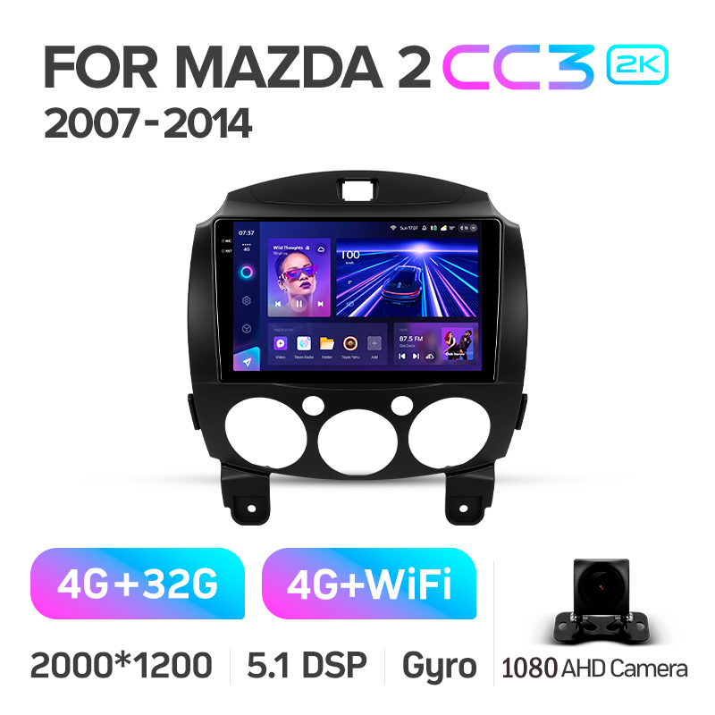 Android head unit Teyes CC3 4+32 Gb Mazda 2 DE 2007-2014 9" 2k