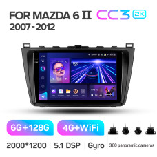 Android head unit Teyes CC3 6+128 Gb with 360° surround view° Mazda 6 2 GH 2007-2012 9" 2k