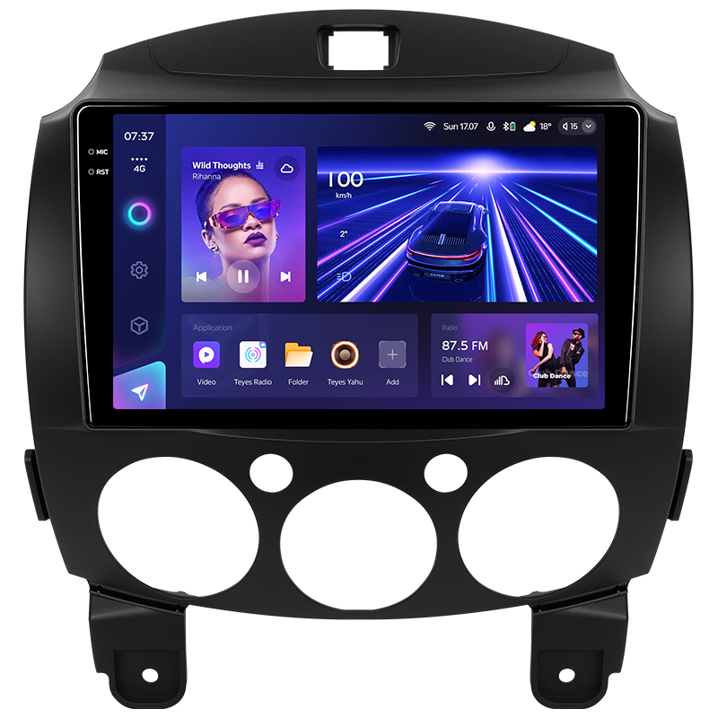 Android head unit Teyes CC3 6+128 Gb with 360° surround view° Mazda 2 DE 2007-2014 9" 2k