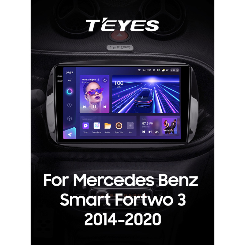 Android head unit Teyes CC3 4+32 Gb Mercedes Benz Smart Fortwo 3 C453 A453 W453 2014-2020 9" 2k (L1)