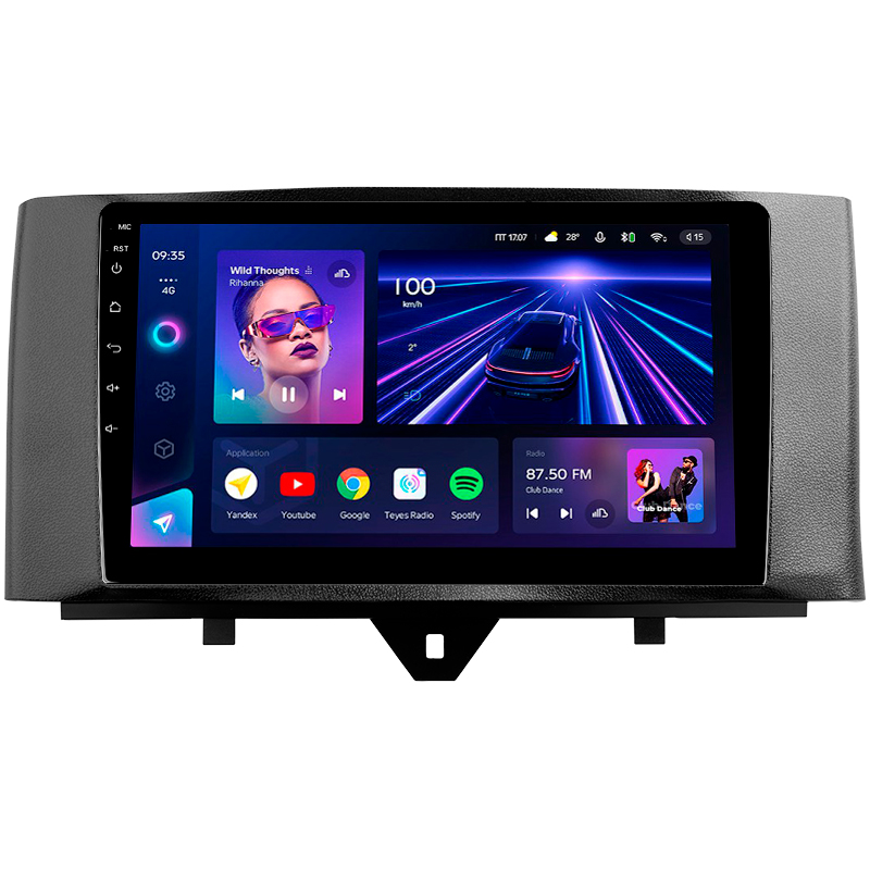 Android head unit Teyes CC3 4+32 Gb Mercedes Benz Smart Fortwo 2 2010-2015 (F1) 9"