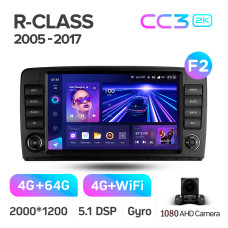 Android head unit Teyes CC3 4+64 Gb Mercedes Benz R-Class W251 R280 R300 R320 2005-2017 button (F2) 9" 2k (L1)