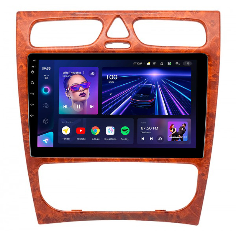 Android head unit Teyes CC3 4+32 Gb Mercedes Benz C Class S203 CL203 W203 2000-2004 wooden 9" (L1)
