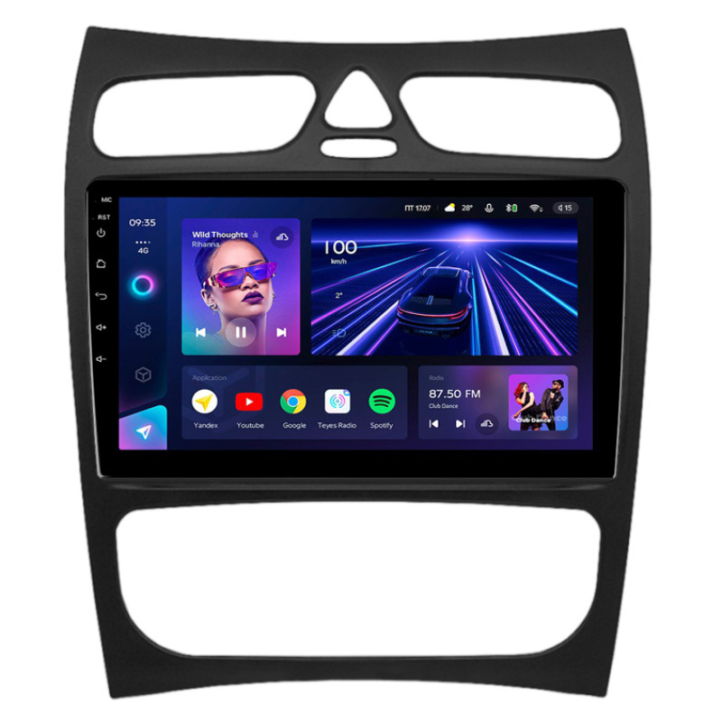 Android head unit Teyes CC3 4+32 Gb Mercedes Benz CLK Class C209 A209 (F2) 2002-2005 9" (L1)