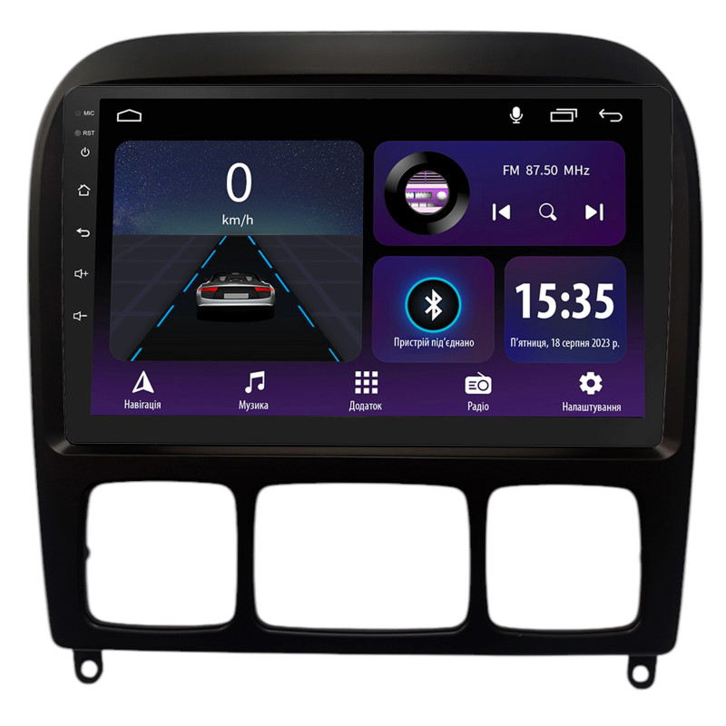 Android head unit SIGMA E10232 ANDROID 10 2+32 Gb Mercedes Benz S-CLASS (W140) 1991-1998 Black 10"