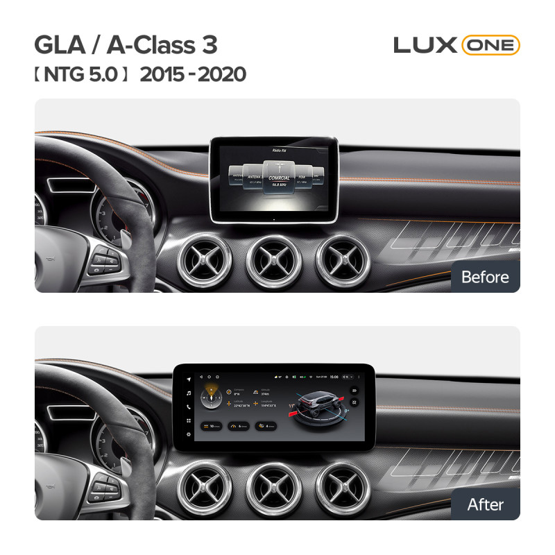 Android head unit Teyes LUX ONE 6+128 Gb Mercedes Benz A-Class 3 W176/GLA-Class X156 NTG 5.0 2015-2020 12.3"