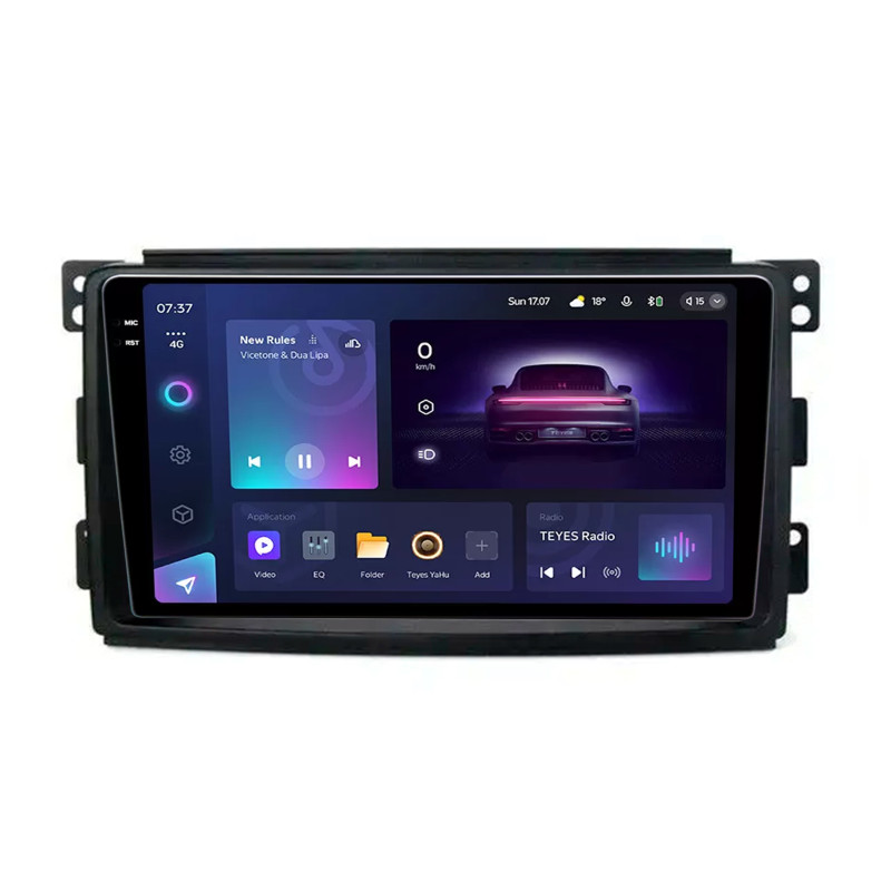 Android head unit Teyes CC3 6+128 Gb with 360° surround view° Mercedes Benz Smart 2006-2009 9" 2k
