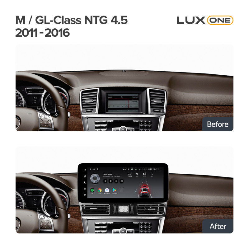 Android head unit Teyes LUX ONE 6+128 Gb Mercedes Benz M-Class 3 W166 / GL-Class 2 X166 NTG 4.5 (Left hand drive) 2011-2016 12.3"