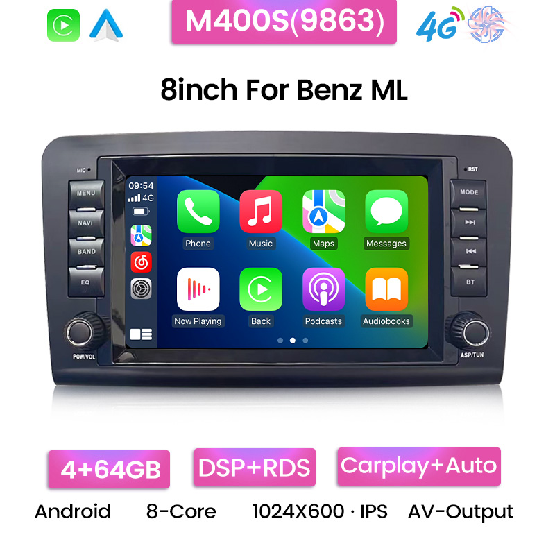 Android head unit AMS MERCEDES BENZ ML-Class M200S 2+32Gb 8"