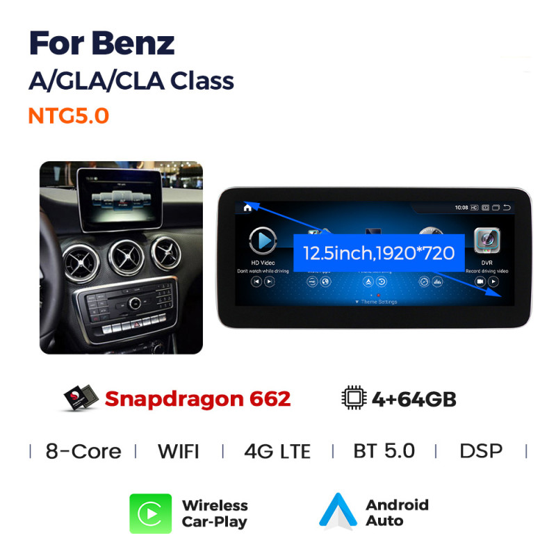 Android head unit AMS MERCEDES BENZ A-Class NTG5.0 2015-2020 4+64Gb 12.3"