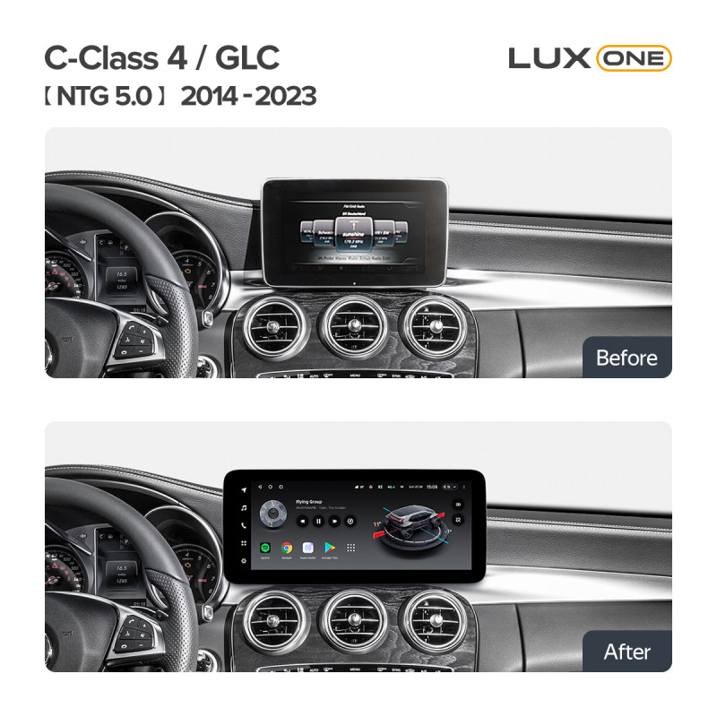 Android head unit Teyes LUX ONE 6+128 Gb Mercedes Benz C-Class 4 A205 C205 S205 W205/GLC X253 NTG 5.0 2014-2023 12.3"