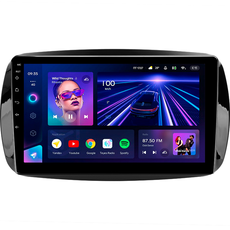 Štátní magnetofon Teyes CC3 4+32 GB pro Mercedes-Benz Smart Fortwo 3 C453 A453 W453 (2014–2020), 9