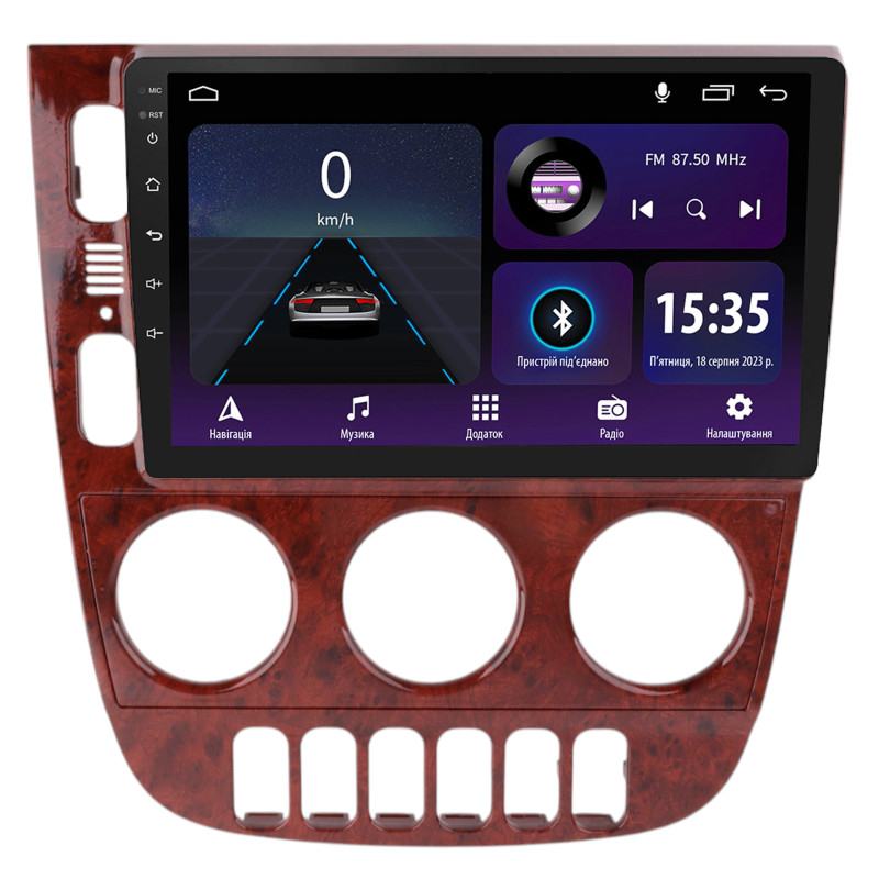 Android head unit SIGMA E9232 ANDROID 10 2+32 Gb Mercedes Benz M-Class ML320 W163 ML320 2003-2005 LHD WOODEN 9"