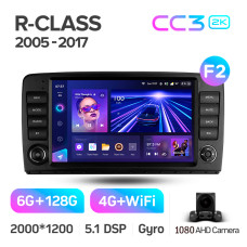 Android head unit Teyes CC3 6+128 Gb Mercedes Benz R-Class W251 R280 R300 R320 2005-2017 button (F2) 9" 2k (L1)