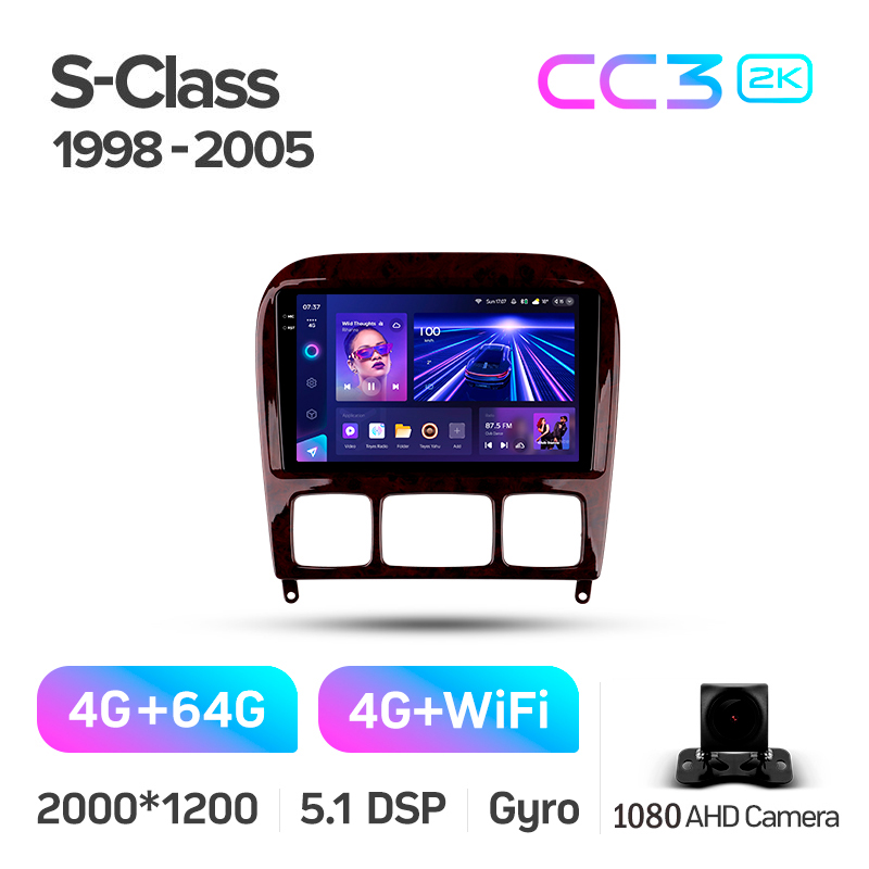Android head unit Teyes CC3 4+64 Gb Mercedes Benz S-Class W220 VV220 1998-2005 9" 2k (L1)