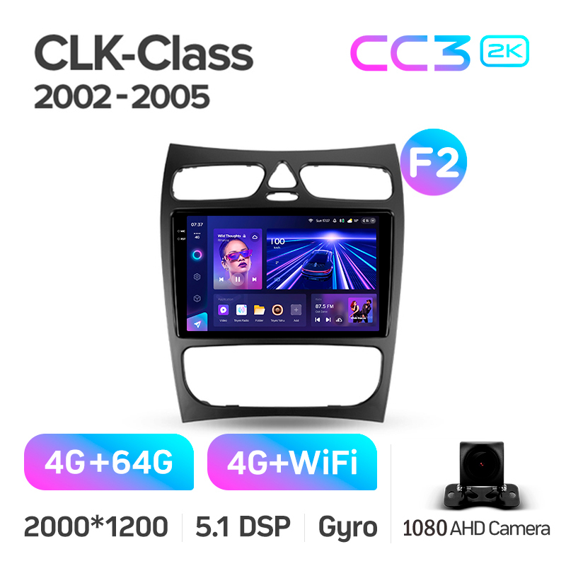 Android head unit Teyes CC3 4+64 Gb Mercedes Benz C Class S203 CL203 W203 (F1) 2000-2004 9" 2k (L1)