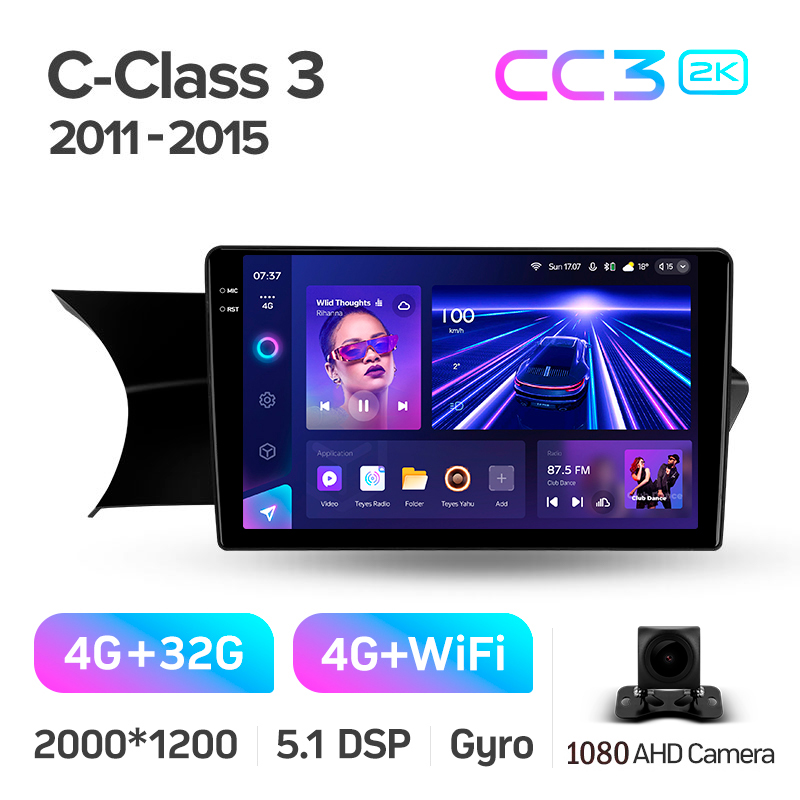 Android head unit Teyes CC3 4+32 Gb Mercedes-Benz C-Class 3 W204 C204 S204 2011-2015 9" 2k (L3)
