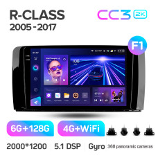 Android head unit Teyes CC3 6+128 Gb with 360° surround view° Mercedes Benz R-Class W251 R280 R300 R320 2005-2017 (F1) 9" 2k