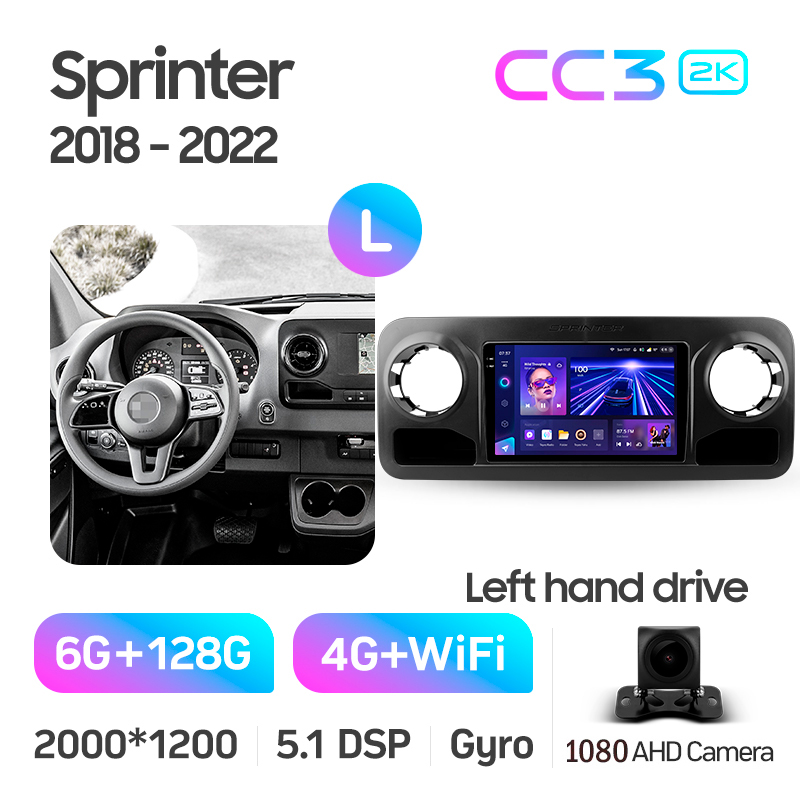 Android head unit Teyes CC3 6+128 Gb Mercedes-Benz Sprinter (F1) 2018-2022 10" 2k (L1)