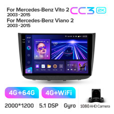 Android head unit Teyes CC3 4+64 Gb Mercedes-Benz Vito 2 Viano 2 W639 2003-2015 10" 2k