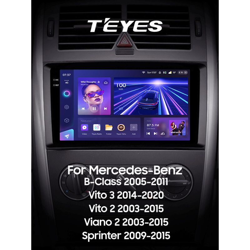 Android head unit Teyes CC3 4+32 Gb Mercedes-Benz B-Class T245 2005-2011 Vito 3 W447 2014-2020 Vito 2 Viano 2 W639 2003-2015 Sprinter 2009-2015 9" 2k