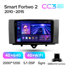 Android head unit Teyes CC3 4+64 Gb Mercedes Benz Smart Fortwo 2 2010-2015 (F1) 9" 2k