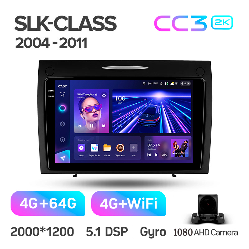 Android head unit Teyes CC3 4+64 Gb Mercedes-Benz SLK-Class SLK Class R171 2004-2011 9" 2k (L1)