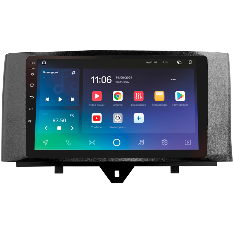 Android head unit SIGMA X9432 ANDROID 10 4+32 Gb 4G DSP Mercedes Benz Smart Fortwo 2 2010-2015 (F1) 9"