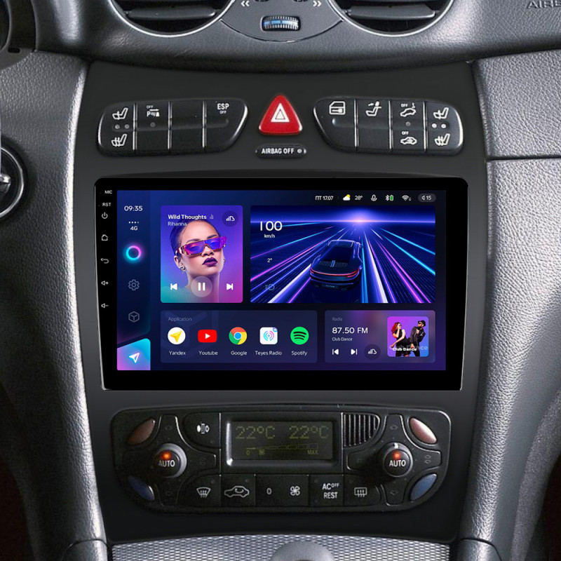 Android head unit Teyes CC3 4+32 Gb Mercedes Benz CLK Class C209 A209 (F2) 2002-2005 9" (L1)