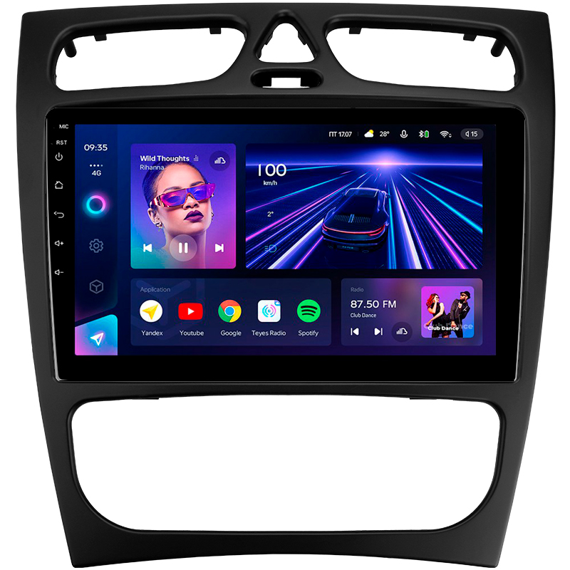 Android head unit Teyes CC3 4+32 Gb Mercedes Benz C Class S203 CL203 W203 (F1) 2000-2004 9" (L1)