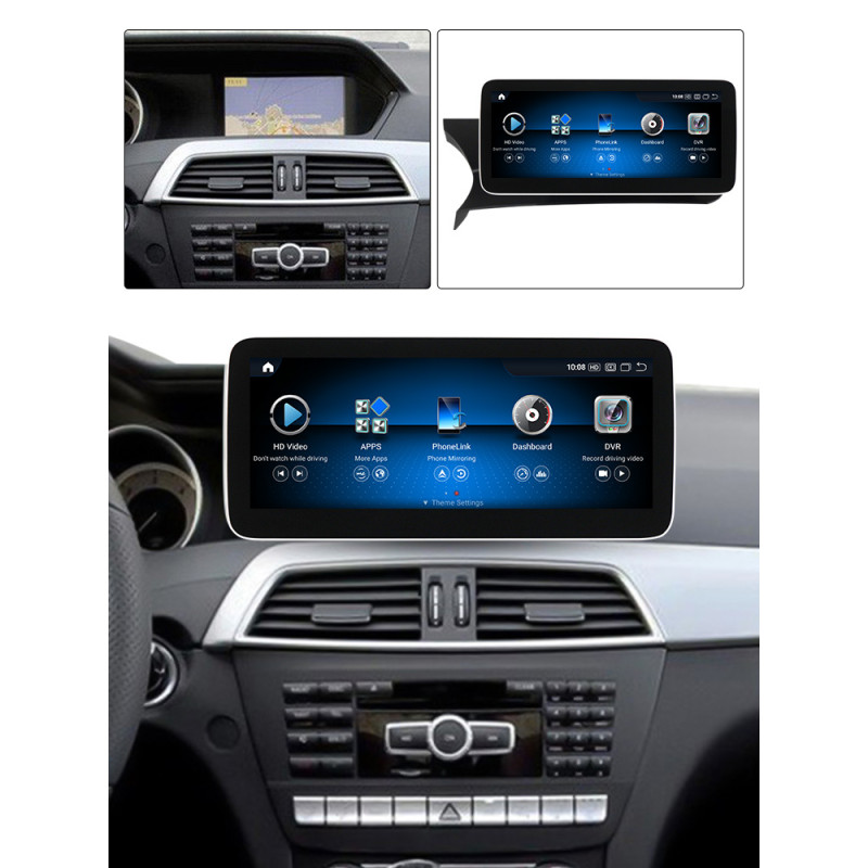 Android head unit AMS MERCEDES BENZ C-Class W204 NTG4.5 2011-2015 4+64Gb 12.3"