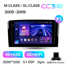 Android head unit Teyes CC3 4+64 Gb Mercedes Benz ML GL ML350 GL320 X164 2005-2009 (F1) 9" 2k