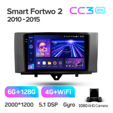 Android head unit Teyes CC3 6+128 Gb Mercedes Benz Smart Fortwo 2 2010-2015 (F1) 9" 2k