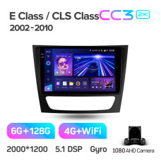Android head unit Teyes CC3 6+128 Gb Mercedes Benz E Class S211 W211 2002-2009 CLS Class C219 2004-2010 9" 2k