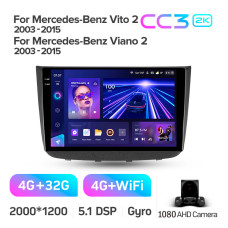Android head unit Teyes CC3 4+32 Gb Mercedes-Benz Vito 2 Viano 2 W639 2003-2015 10" 2k