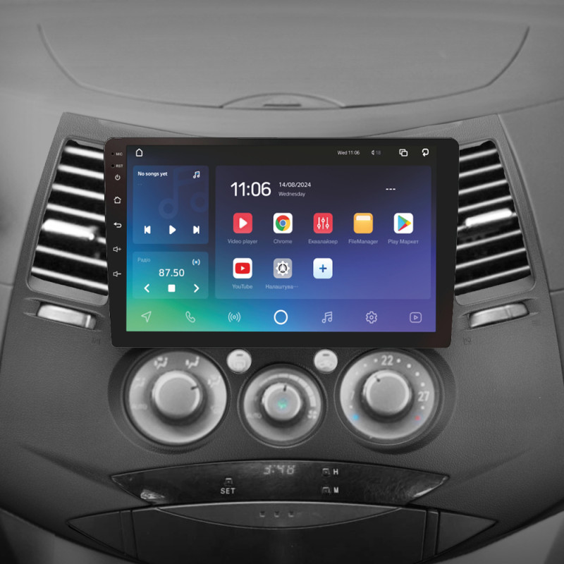 Android head unit SIGMA X9432 ANDROID 10 4+32 Gb 4G DSP Mitsubishi Grandis 1 2003-2011 (F2) 9"