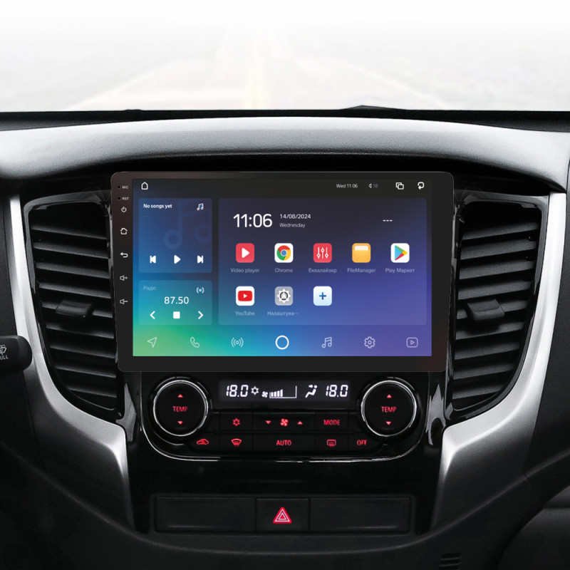 Android head unit SIGMA X9432 ANDROID 10 4+32 Gb 4G DSP Mitsubishi L200 5 (F2) (Automatic air conditioning) 2015-2019 9"