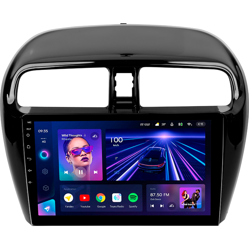 Android head unit Teyes CC3 4+32 Gb Mitsubishi Mirage 6 2012-2018 9"