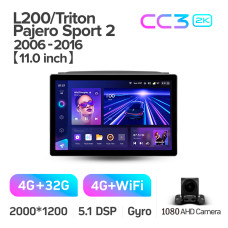 Android head unit Teyes CC3 4+32 Gb Mitsubishi Pajero Sport 2 L200 Triton 2008-2016 11" 2k