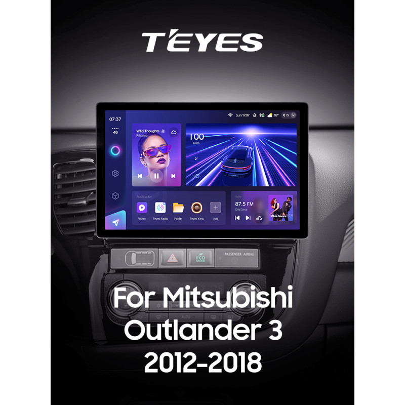 Android head unit Teyes CC3 4+32 Gb Mitsubishi Outlander 3 GF0W GG0W 2012-2018 (B) 13" 2k