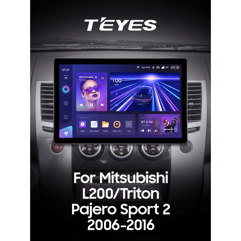 Android head unit Teyes CC3 4+32 Gb Mitsubishi Pajero Sport 2 L200 Triton 2008-2016 13" 2k