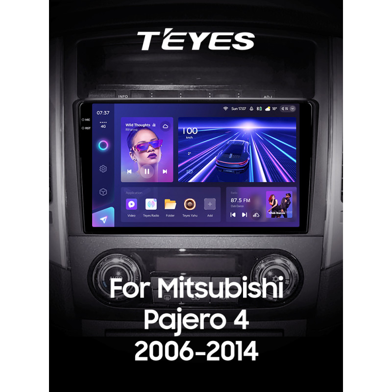 Android head unit Teyes CC3 4+32 Gb Mitsubishi Pajero 4 V80 V90 2006-2024 9" 2k