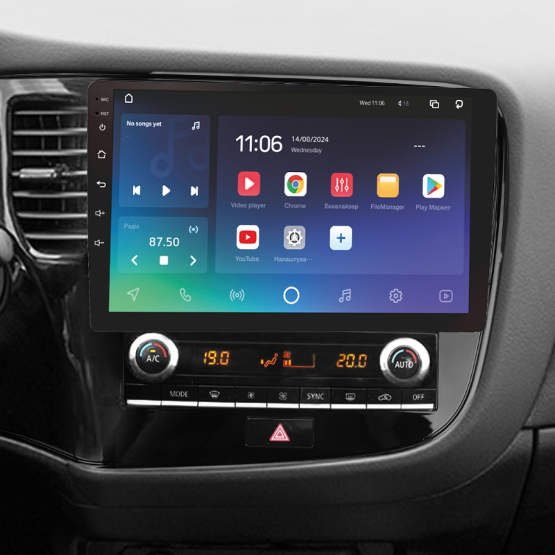 Android head unit SIGMA X10432 ANDROID 10 4+32 Gb 4G DSP Mitsubishi Outlander 3 III GF0W GF0W GG0W 2018 - 2021 10"