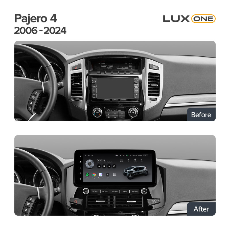 Android head unit Teyes LUX ONE 4+32 Gb Mitsubishi Pajero 4 V80 V90 2006-2024 (A) 12.3" (L3)