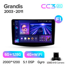 Android head unit Teyes CC3 6+128 Gb Mitsubishi Grandis 1 2003-2010 (F1) 9" 2k