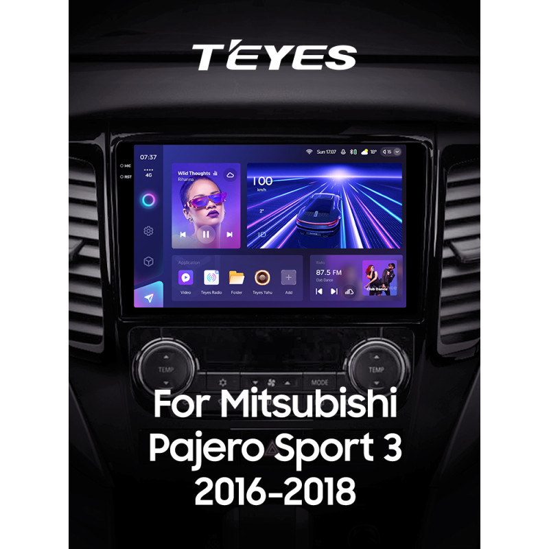 Android head unit Teyes CC3 4+64 Gb Mitsubishi Pajero Sport 3 2016-2018 9" 2k